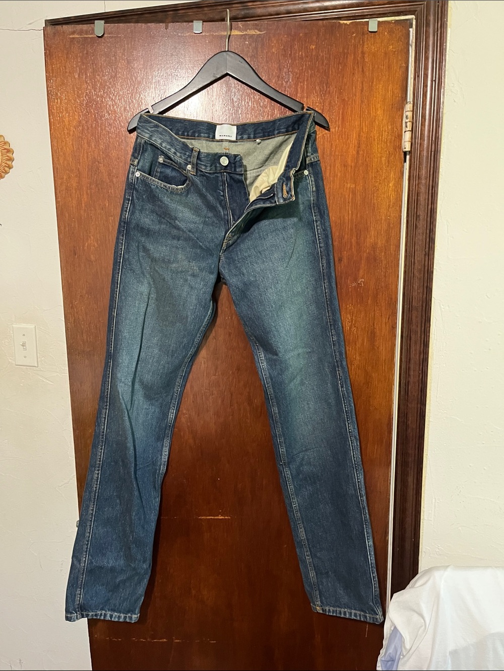 Isabel Marant Men's Dark Blue Straight Jeans